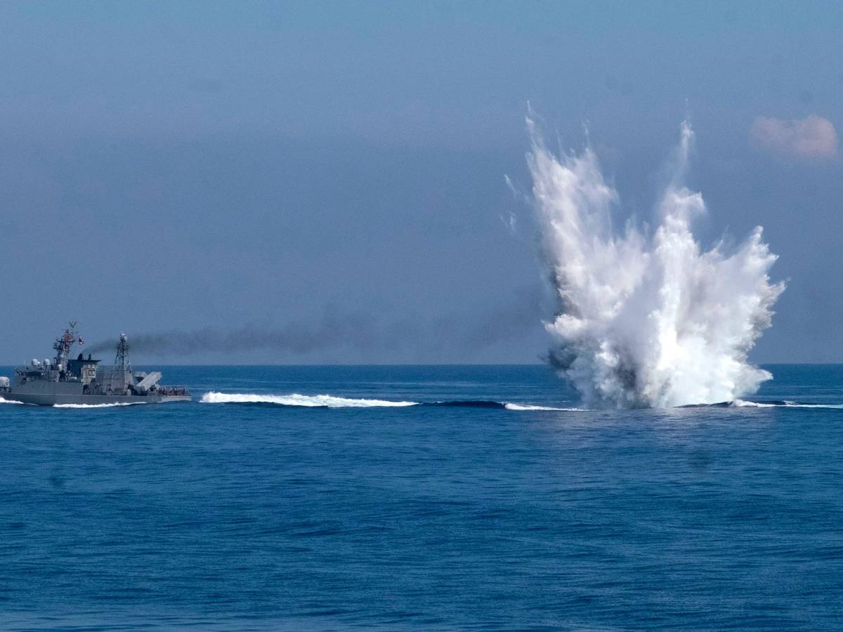 Ein Kriegsschiff aus Taiwan im Einsatz. Dieses Foto wurde am 26.Juli aufgenommen.