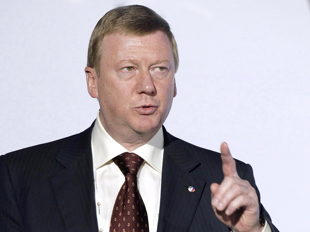 Der damalige Kreml-Beamte Anatoli Tschubais bei einer Rede im Jahr 2009.