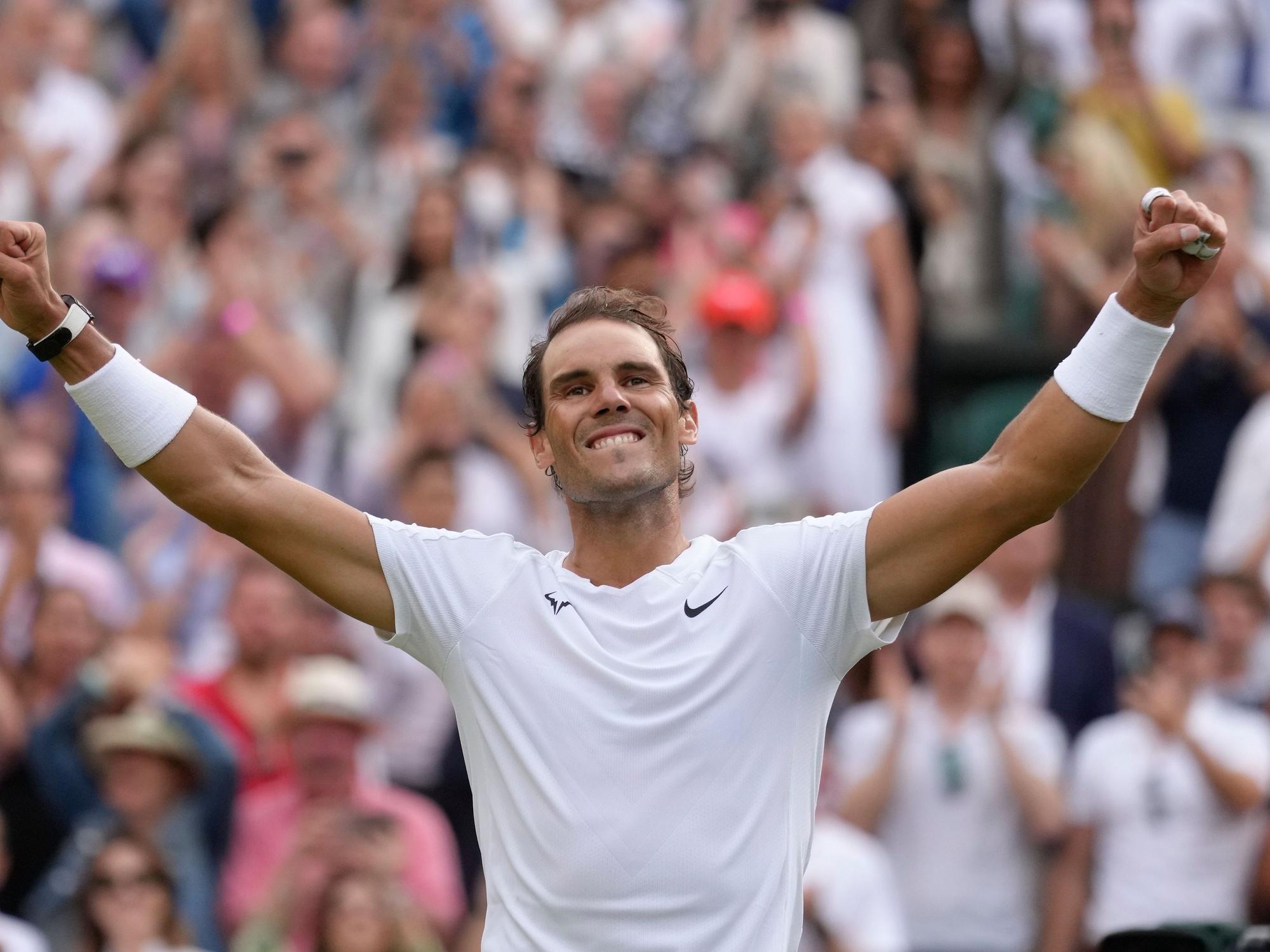Rafael Nadal im Viertelfinale vom Wimbledon am 06. Juli 2022.