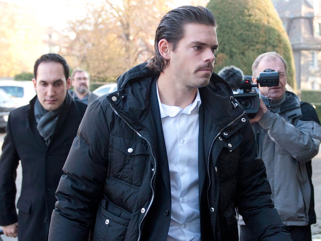 epa03017660 Tennis player Daniel Koellerer from Austria arrives for a hearing at the Court of Arbitration for Sport (CAS) in Lausanne, Switzerland, 28 November 2011. Koellerer has been banned for life and fined 100,000 USD by tennis authorities for attempting to fix matches. EPA/DOMINIC FAVRE ++ +++ dpa-Bildfunk +++