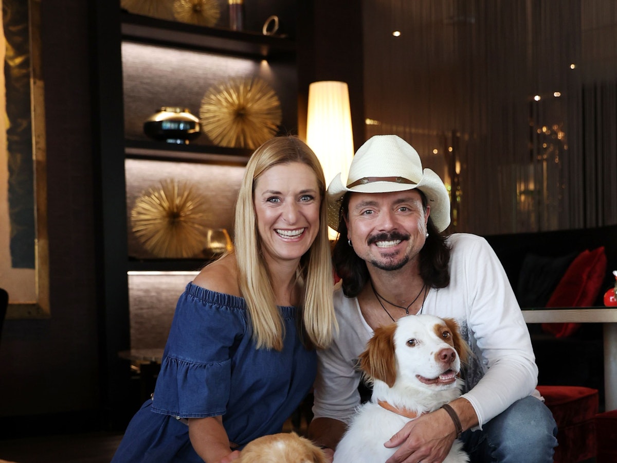 Stefanie Hertel und ihr Ehemann Lanny Isis am 19. Juli 2022 in Köln