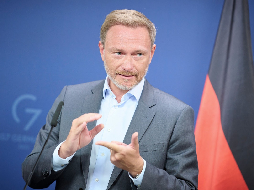 German Finance Minister Christian Lindner addresses a press conference in Berlin in July 27, 2022. (Photo by Christian Spicker / AFP)