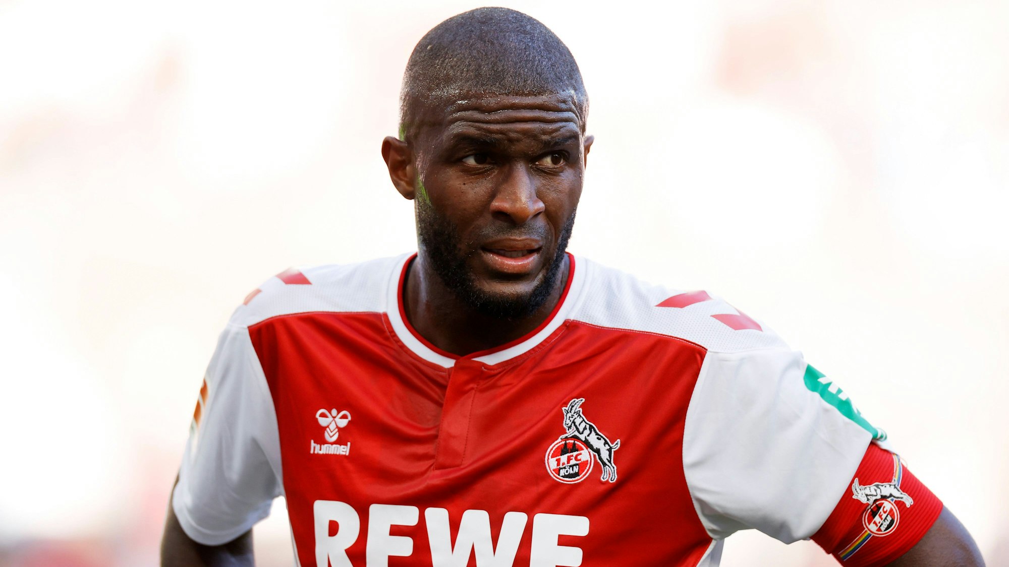 Anthony Modeste steht bei einem Spiel des 1. FC Köln auf dem Rasen.