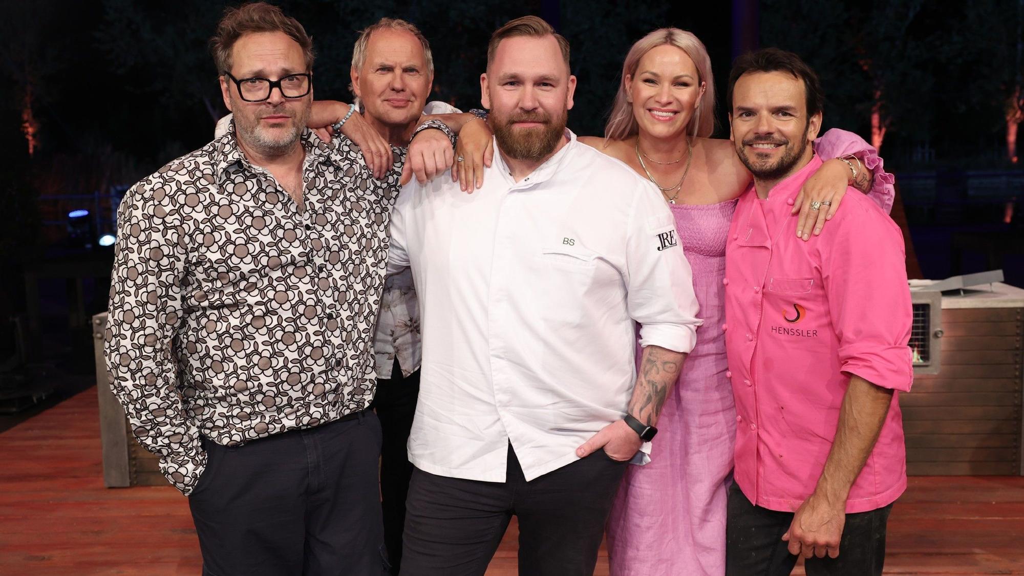 V.l.: Paul Panzer, Uwe Ochsenknecht, Björn Swanson, Evelyn Weigert und Steffen Henssler.