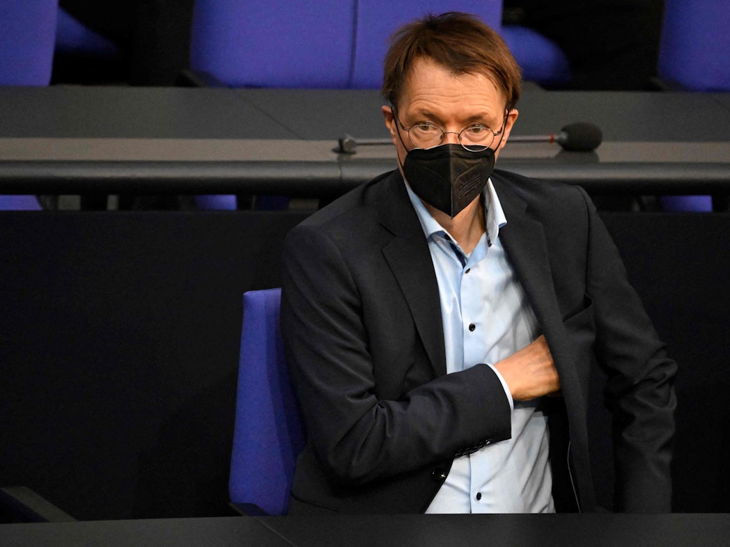 German Health Minister Karl Lauterbach attends a session of the Bundestag (lower house of parliament) on July 8, 2022 in Berlin. (Photo by Tobias SCHWARZ / AFP)