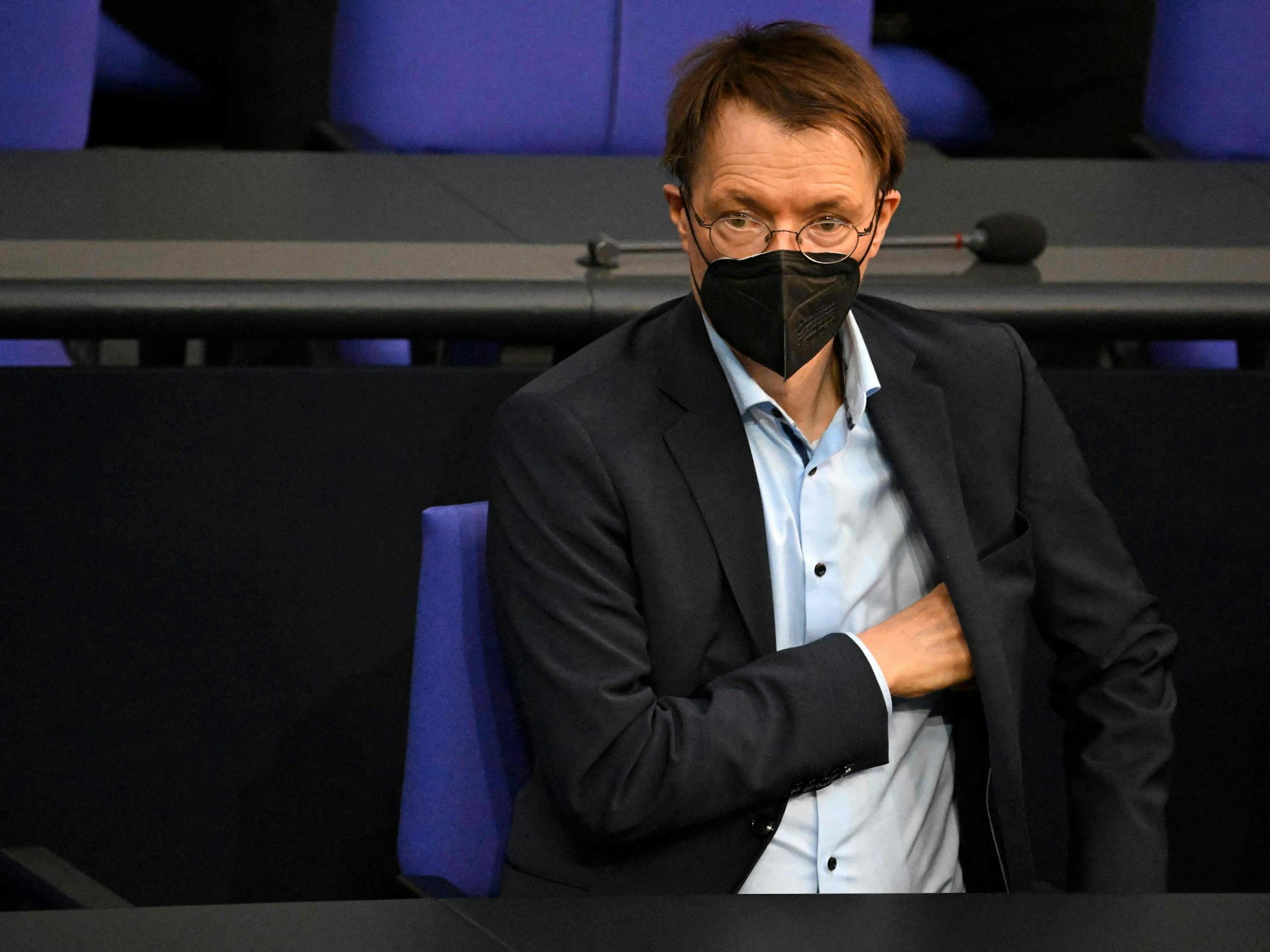 German Health Minister Karl Lauterbach attends a session of the Bundestag (lower house of parliament) on July 8, 2022 in Berlin. (Photo by Tobias SCHWARZ / AFP)