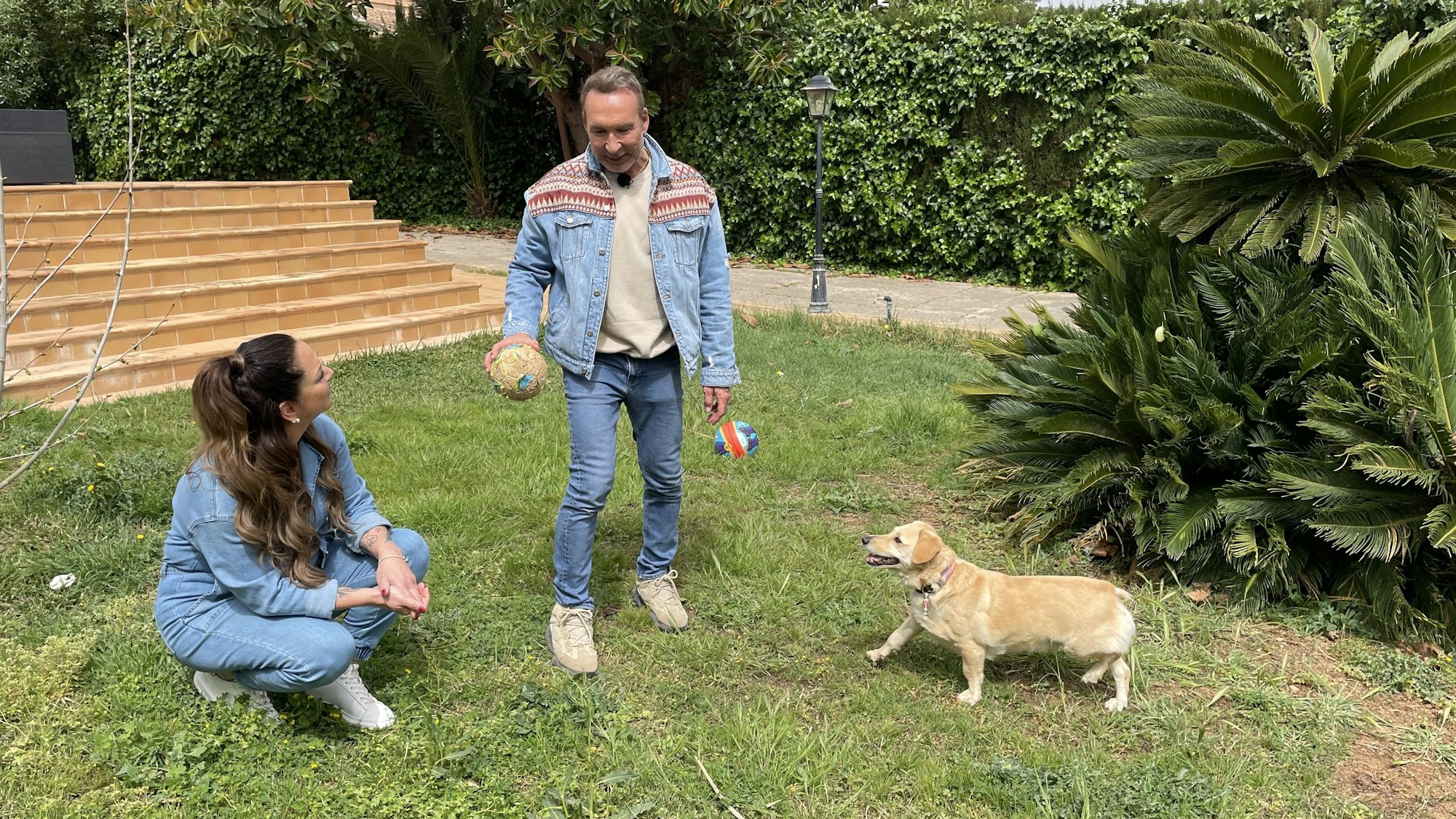 Promi sucht Hundeglück, Moderator Jochen Bendel mit Danni Büchner
Pressefoto: Sat.1 Gold