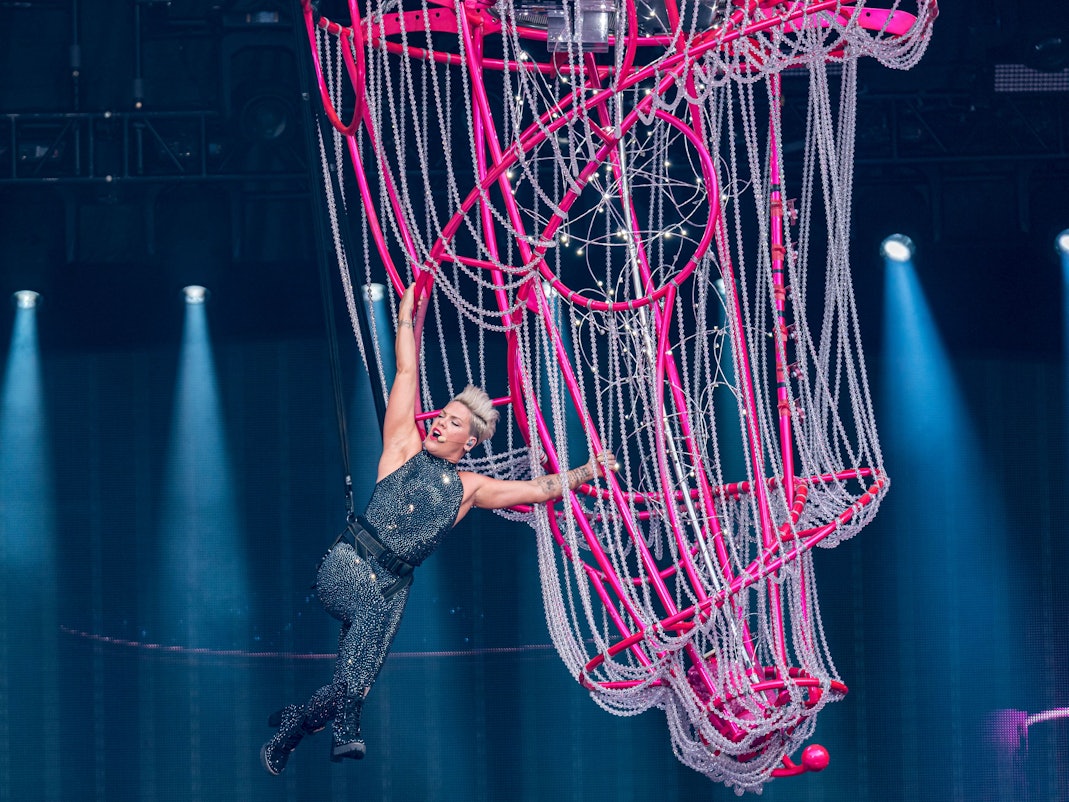 Die US-amerikanische Pop-Rock-Sängerin Pink bei ihrem Auftritt in Köln.