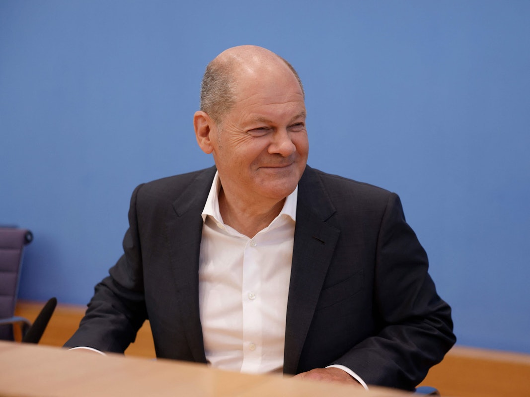 Gut gelaunt erschien Olaf Scholz zur Bundespressekonferenz. Beim Thema Cum-Ex gab er sich wortkarg.
