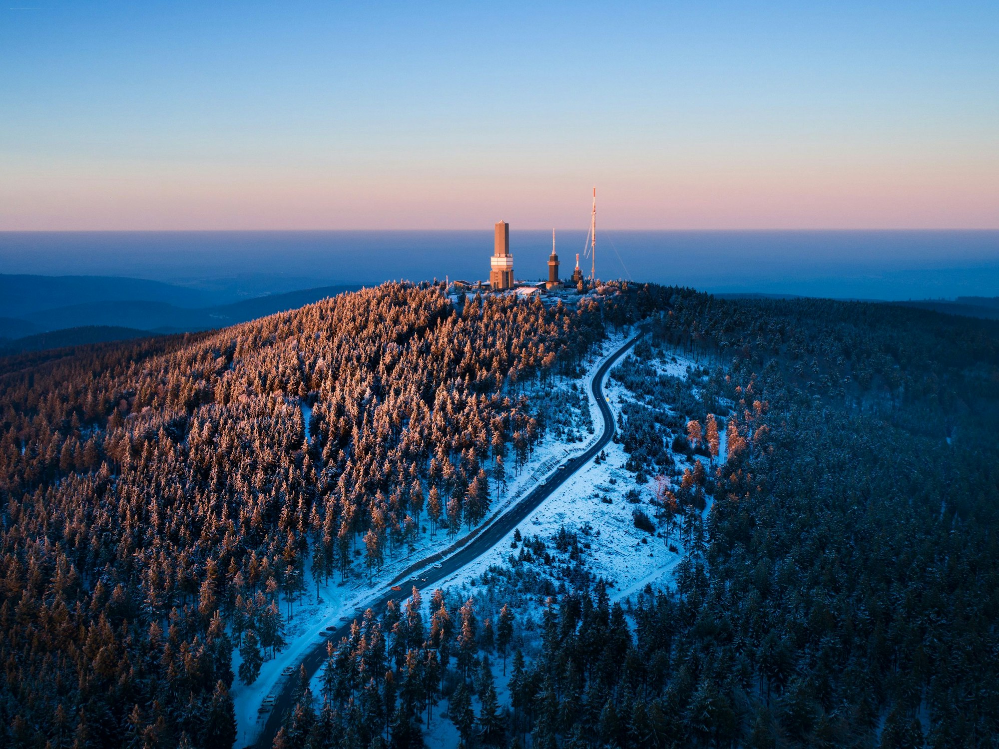 Feldberg, Taunus mountains, Germany at dusk