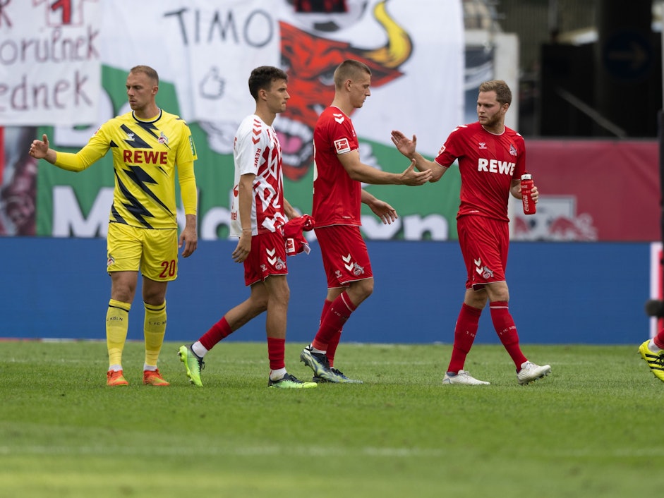 Die Profis des 1. FC Köln nach dem 2:2 bei RB Leipzig am 13. August 2022