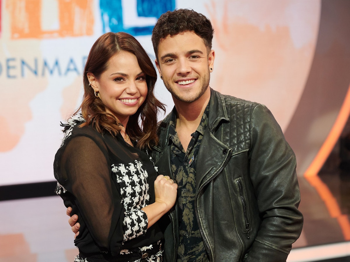 Die Tänzerin Christina Luft und der Sänger Luca Hänni stehen beim 25. RTL Spendenmarathon im Studio.