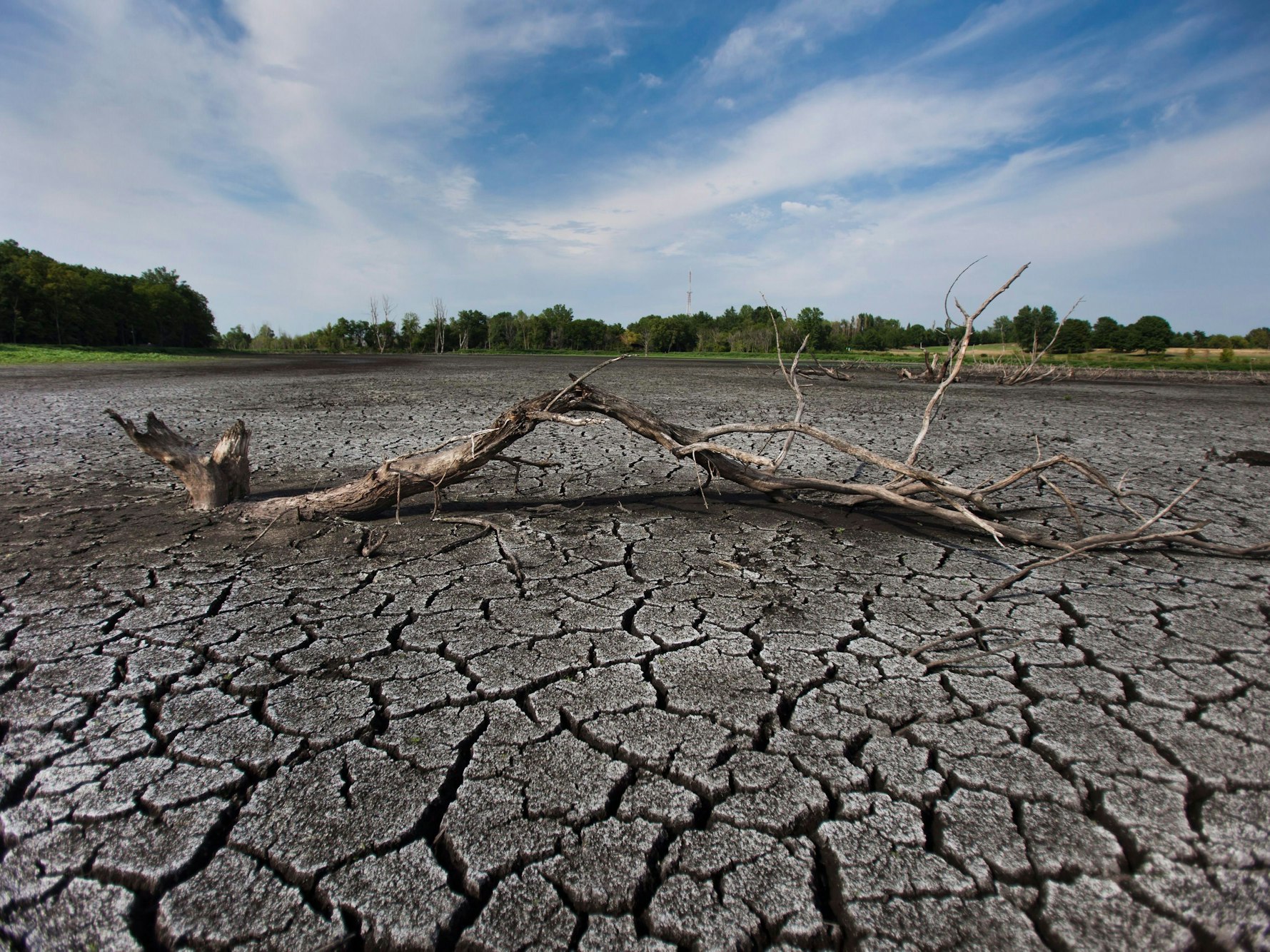 Temperaturen von über 50 Grad, in manchen Regionen könnte das schon bald regelmäßig der Fall sein. Unser Foto zeigt einen ausgetrockneten See in Indiana.