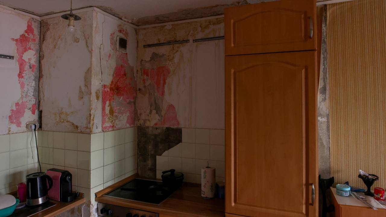 Blick in eine Wohnung mit Schimmelbefall.