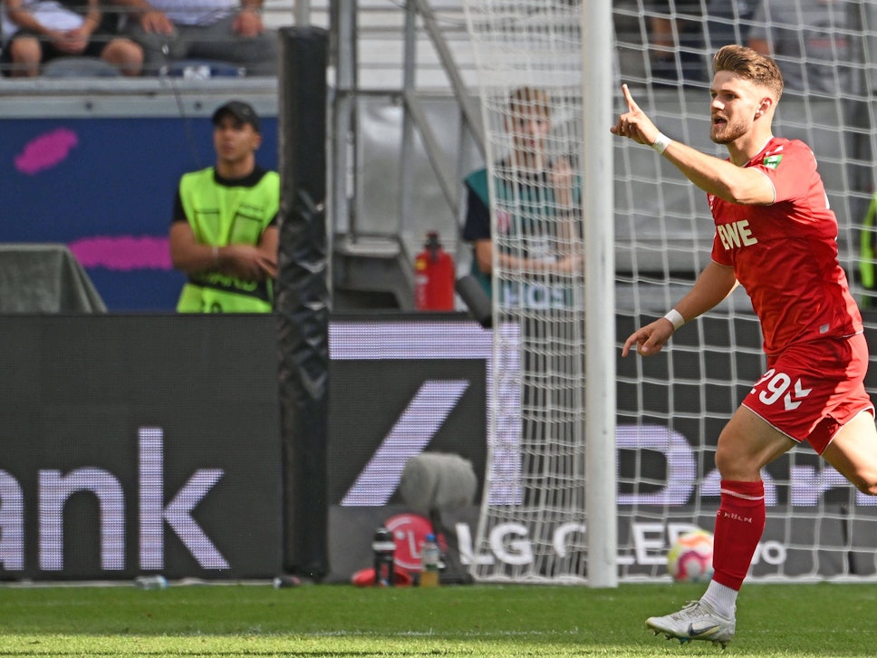 Jan Thielmann bejubelt seinen Treffer zum 1:1-Ausgleich (21. August 2022).