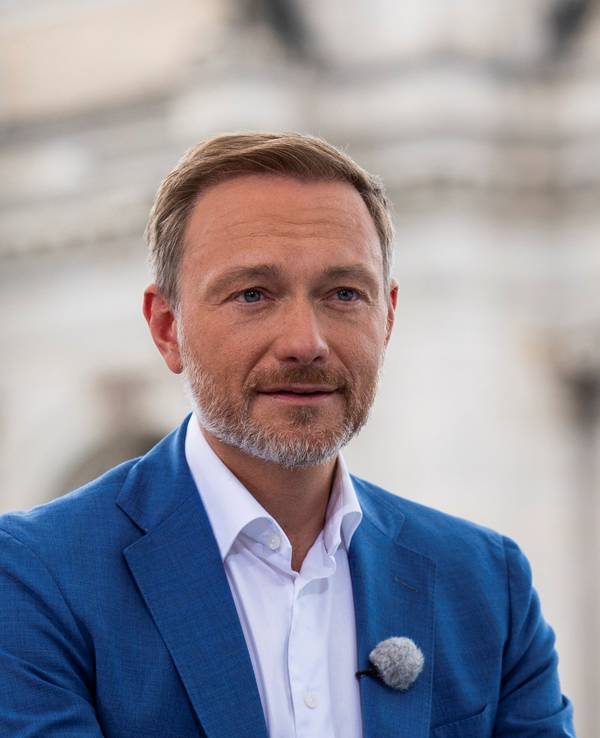 Bundesminister Christian Lindner beim ARD-Sommerinterview.