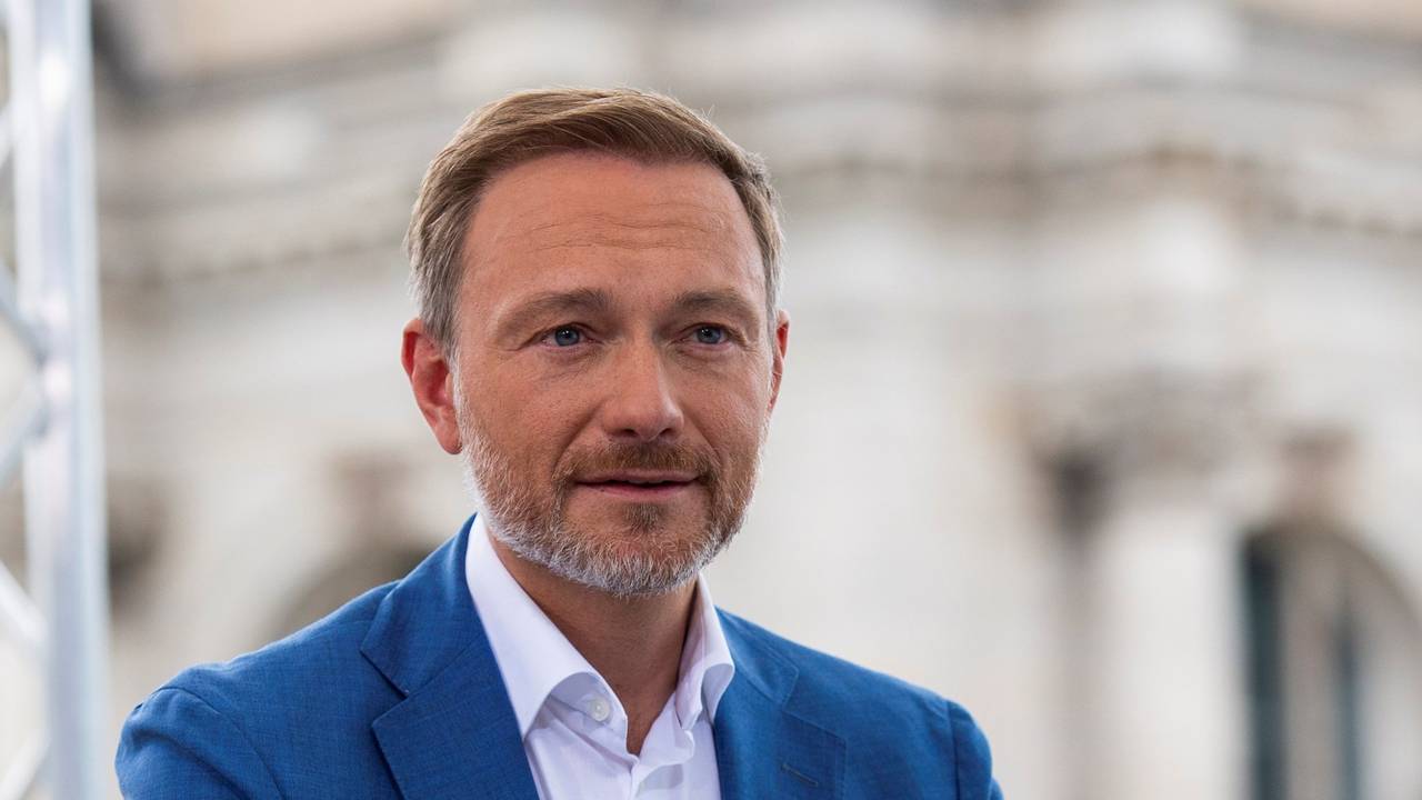 Bundesminister Christian Lindner beim ARD-Sommerinterview.