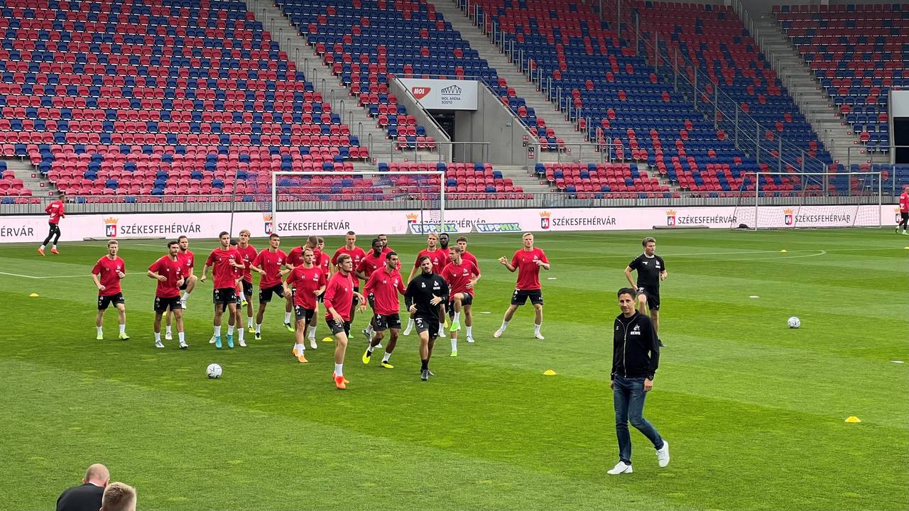 Der 1. FC Köln absolviert am Mittwochabend (24. August 2022) in Székesfehérvár sein Abschlusstraining vor dem Playoff-Rückspiel um den Conference-League-Einzug.