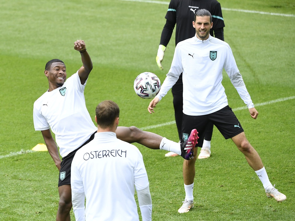 David Alaba und Florian Grillitsch trainieren am 25. Juni 2021 mit Österreichs Nationalteam.