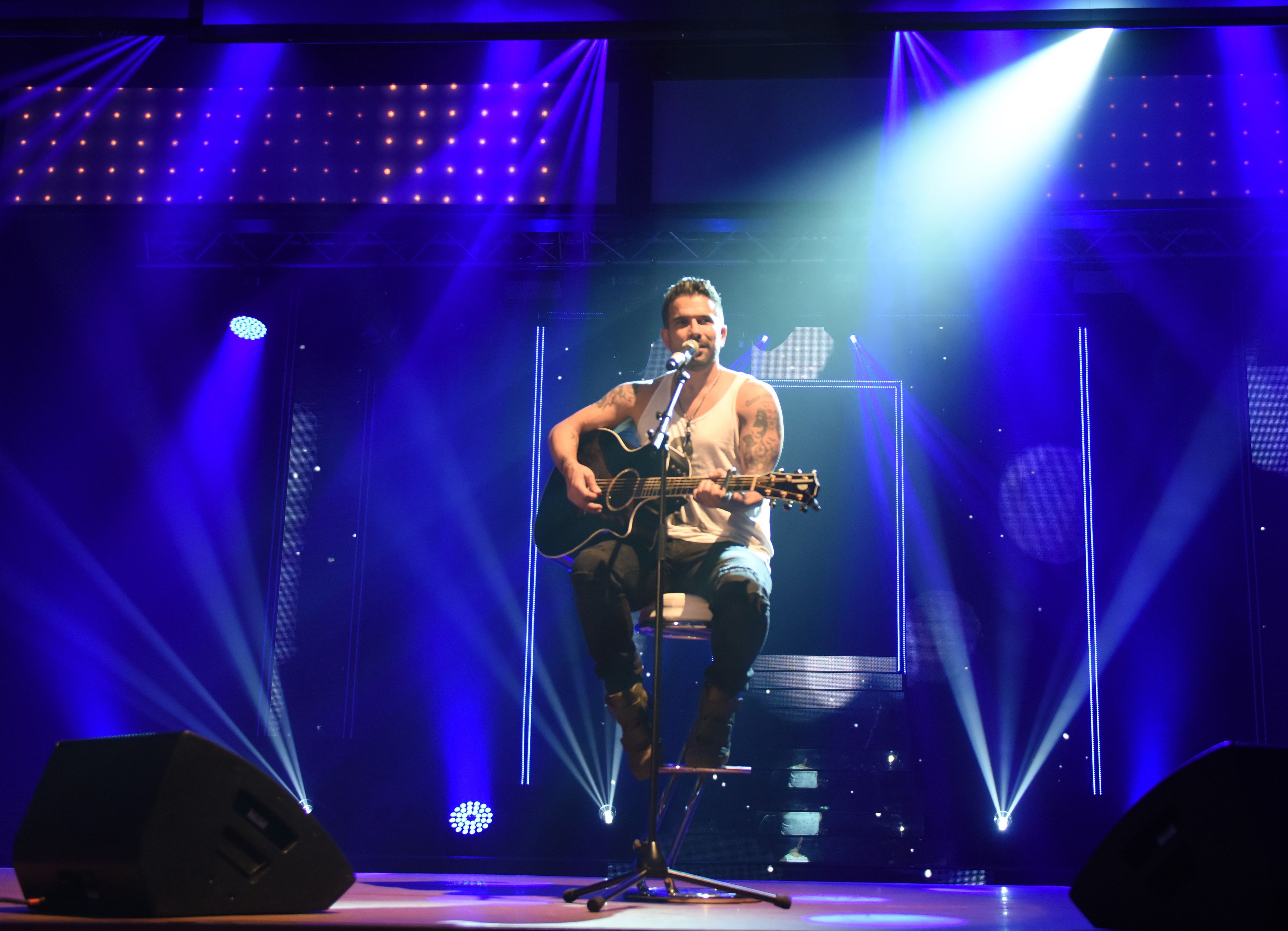 Marc Terenzi, Sänger und RTL-Dschungelkönig 2017, gibt am 26.02.2017 in Rust (Baden-Württemberg) ein Konzert.