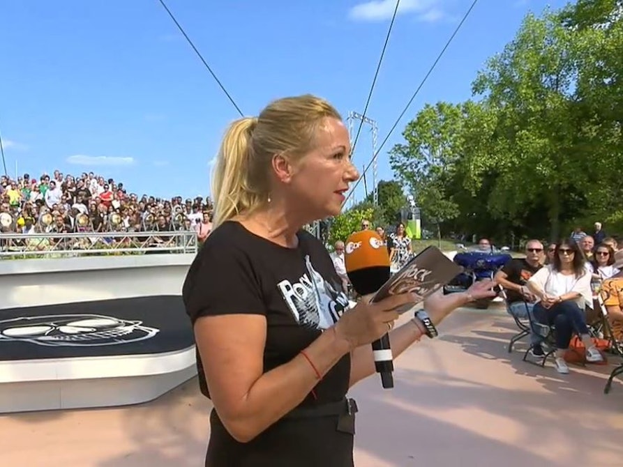 ZDF Fernsehgarten am 28.8.2022
Moderatorin Andrea Kiewel
Screenshot zur Berichterstattung erstellt.
Foto: ZDF
