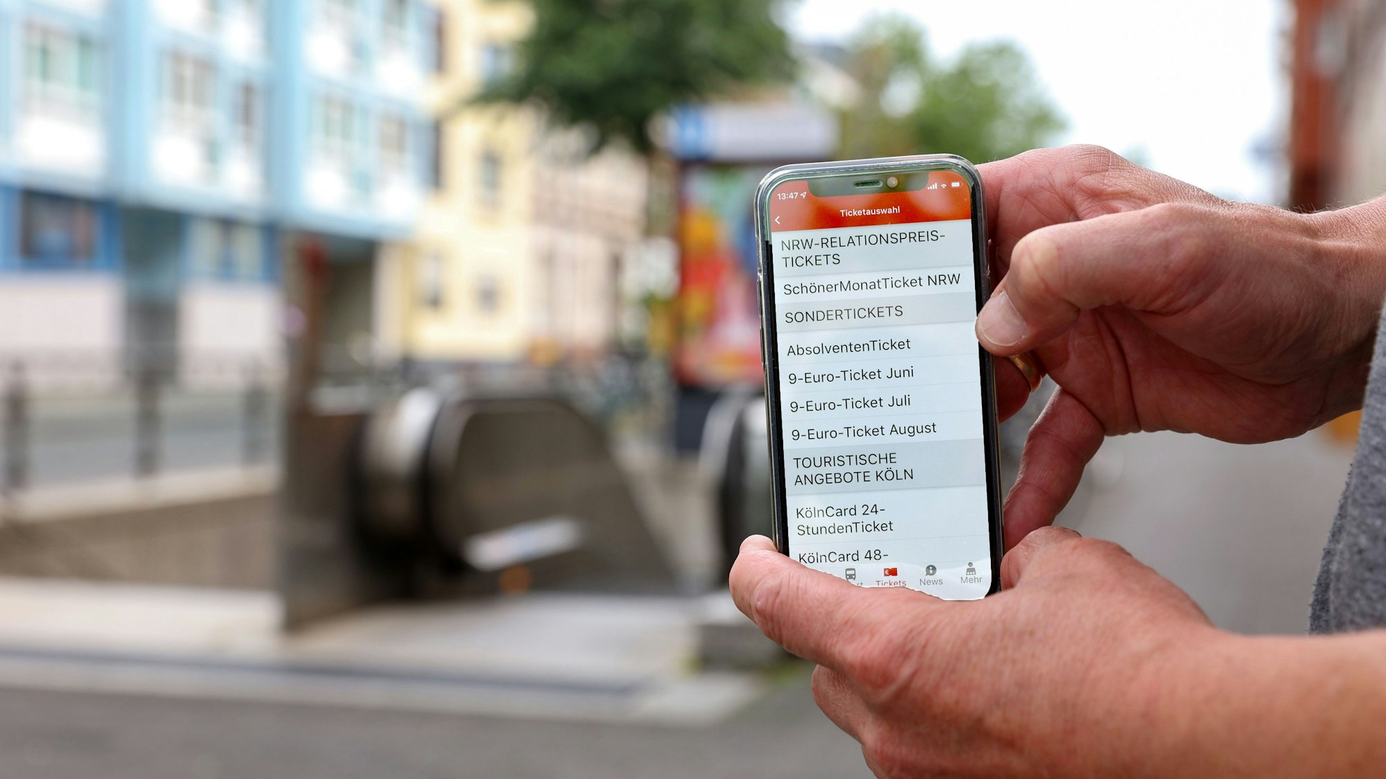 Das 9-Euro-Ticket auf der KVB-App.