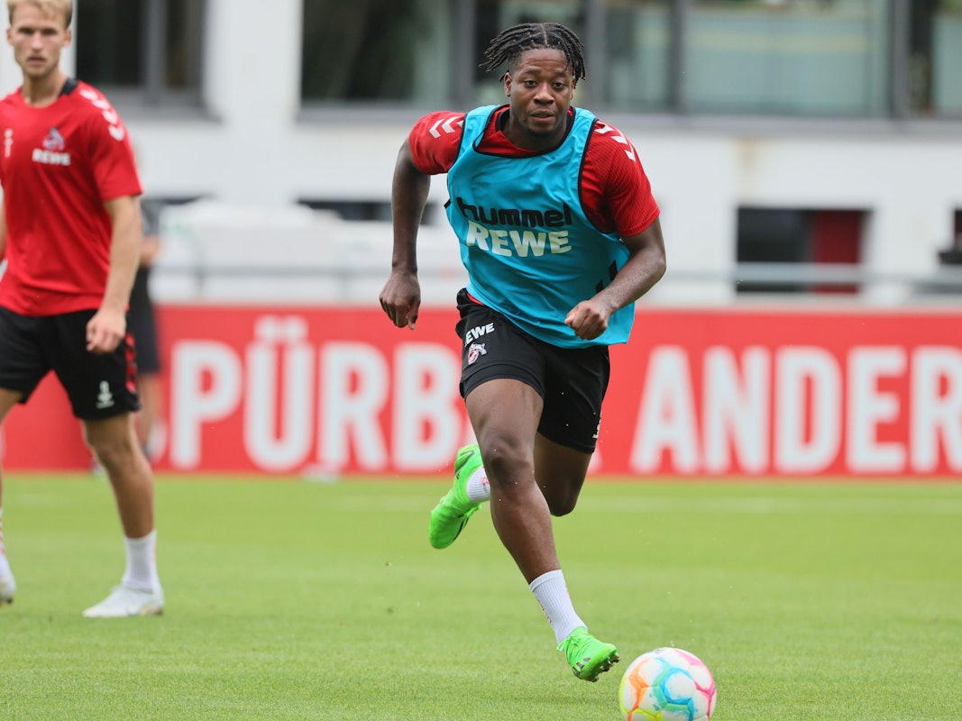 1. FC Köln, Training, Bright Arrey-Mbi (1. FC Köln), 15.08.2022, Bild: Herbert Bucco