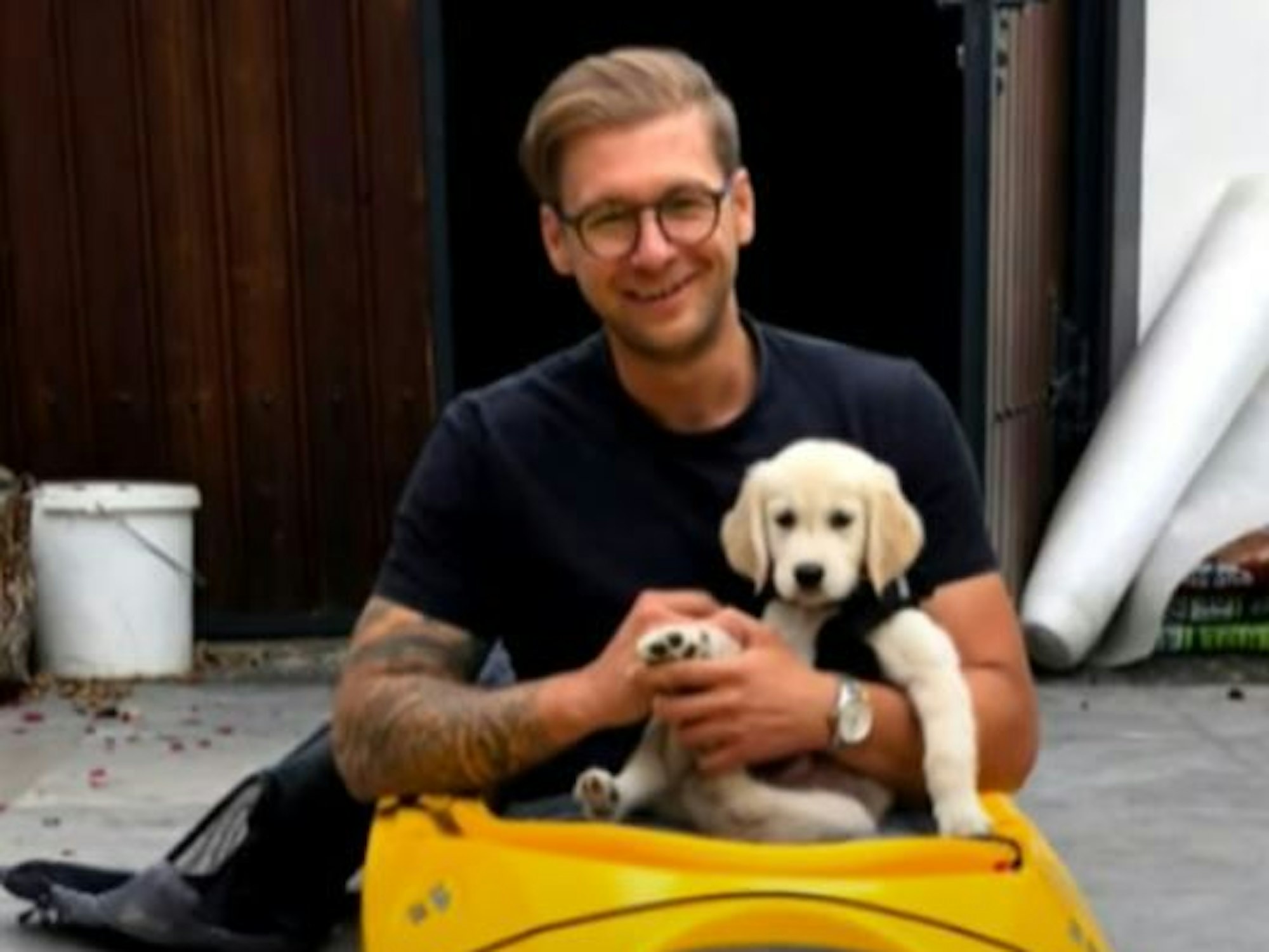 Fabian Esser aus Zülpich (NRW) mit seinem Hund. Der Mann wurde in den Niederlanden getötet.