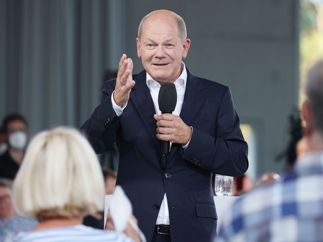 Bundeskanzler Olaf Scholz (SPD) sprach beim Bürgerdialog am 1. September 2022 in Essen unter anderem über ein neues Bürgergeld, das Hartz IV ersetzen soll.