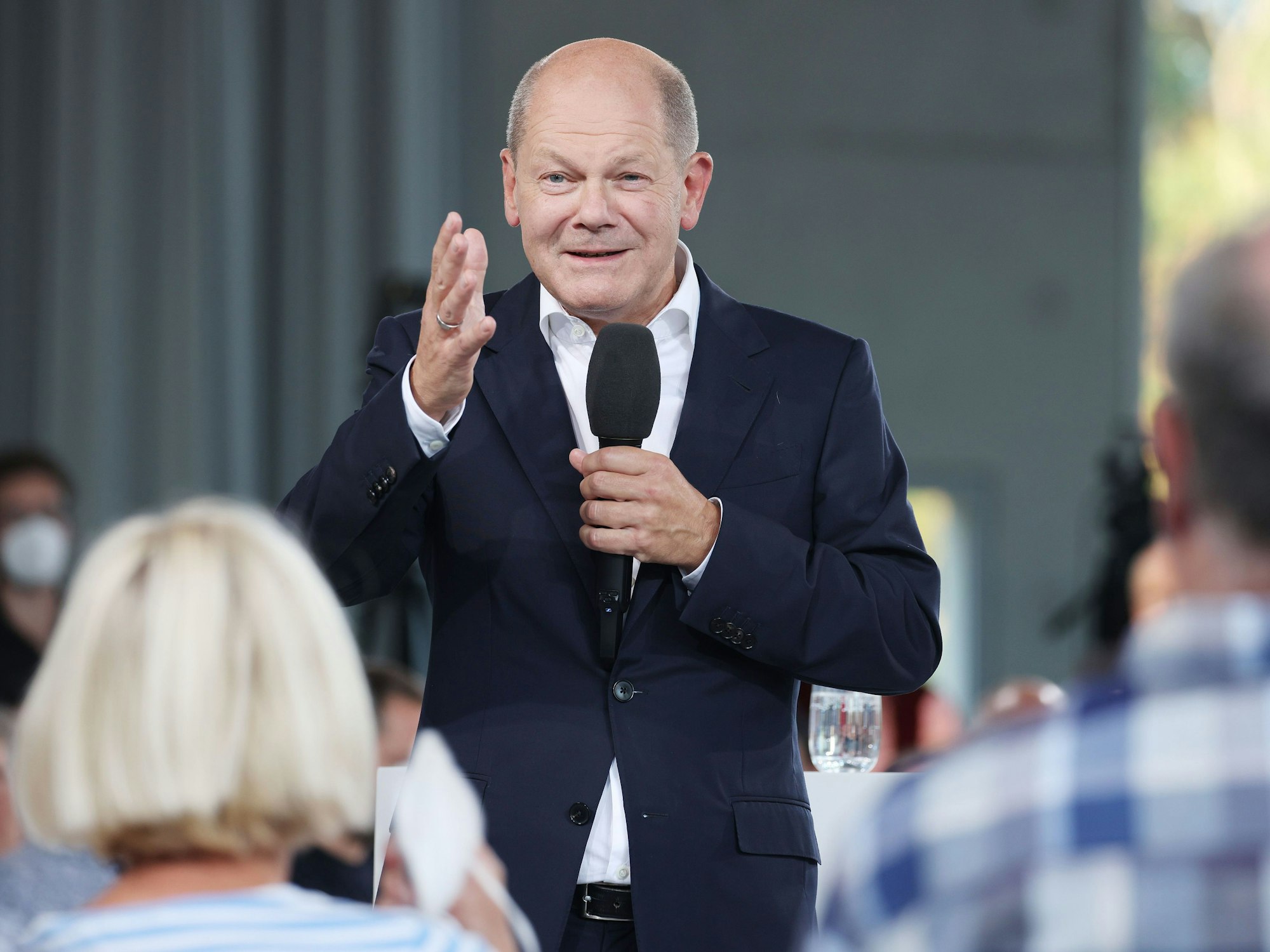 Bundeskanzler Olaf Scholz (SPD) sprach beim Bürgerdialog am 1. September 2022 in Essen unter anderem über ein neues Bürgergeld, das Hartz IV ersetzen soll.