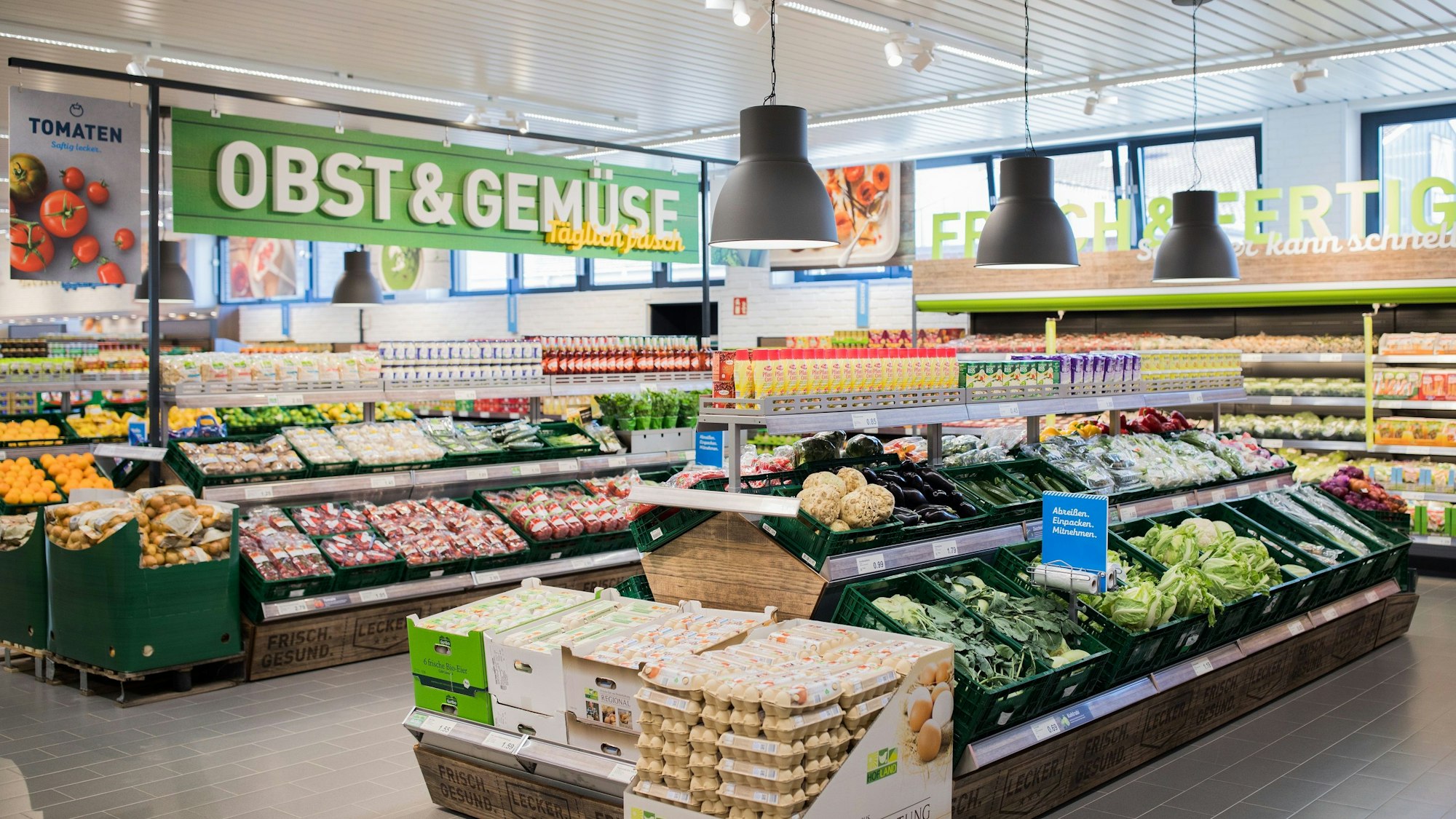 Aldi Nord hat mehrmals in seiner Geschichte die Filialkonzepte verändert, wie hier 2017 das „Aldi Nord Instore Konzept“. Nun soll die Obst- und Gemüseabteilung umziehen.
