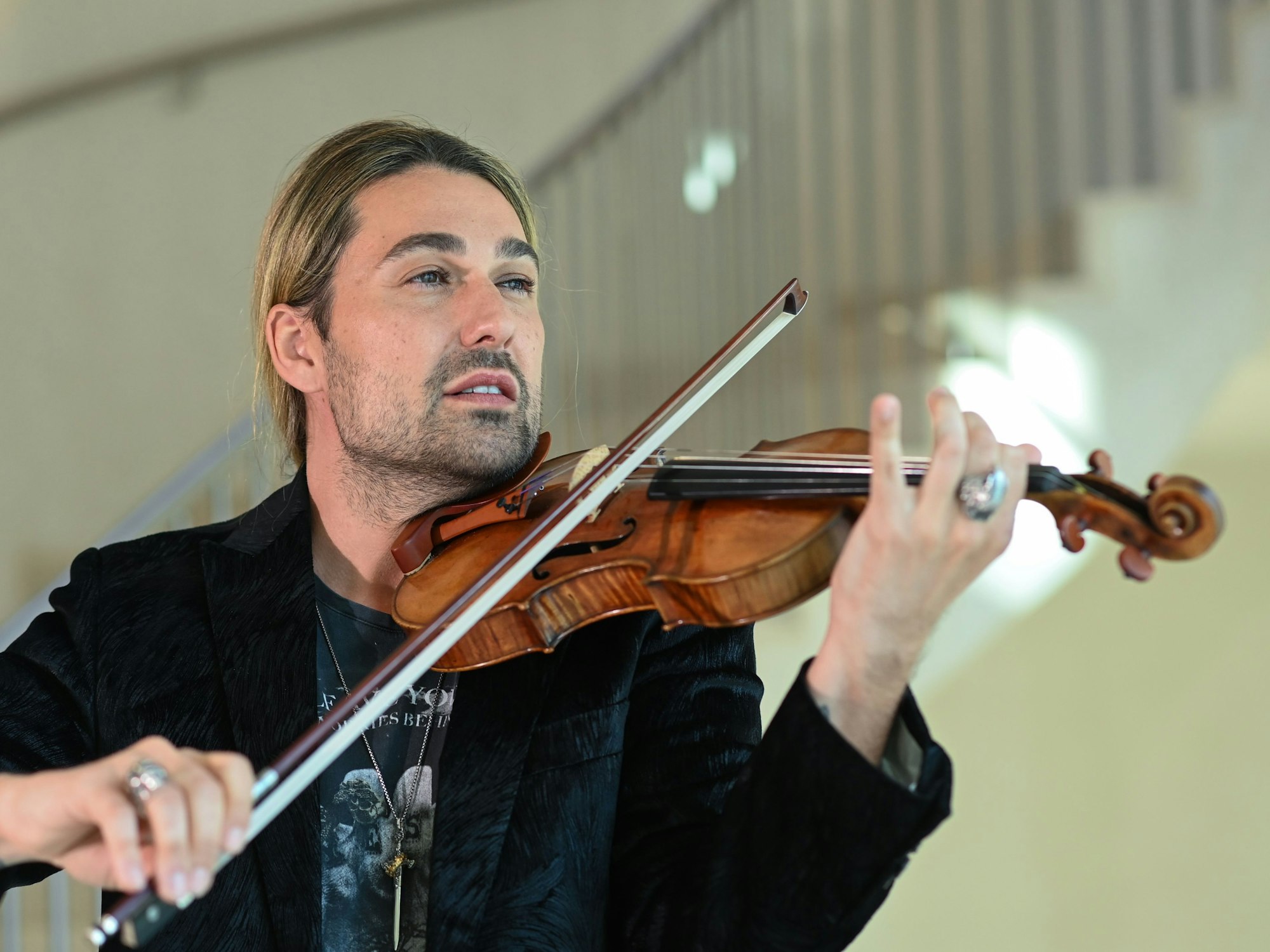 Der Musiker David Garrett bei einem Pressetermin in der Bertelsmann Hauptstadtrepräsentanz.