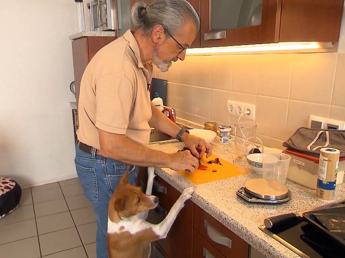 Hund „Evita“ ist immer dabei: Tag zwei bei Thomas in der Pfalz.