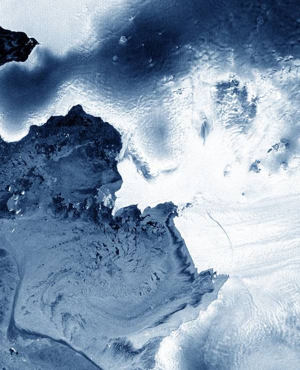 Dieses Satellitenfoto zeigt den Pine-Island-Gletscher in der Antarktis.