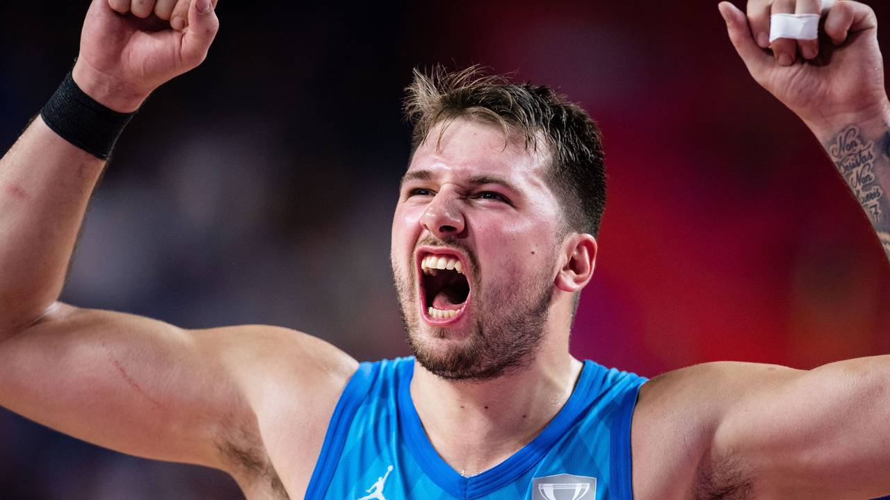 Sloweniens Luka Doncic jubelt während der Partie.