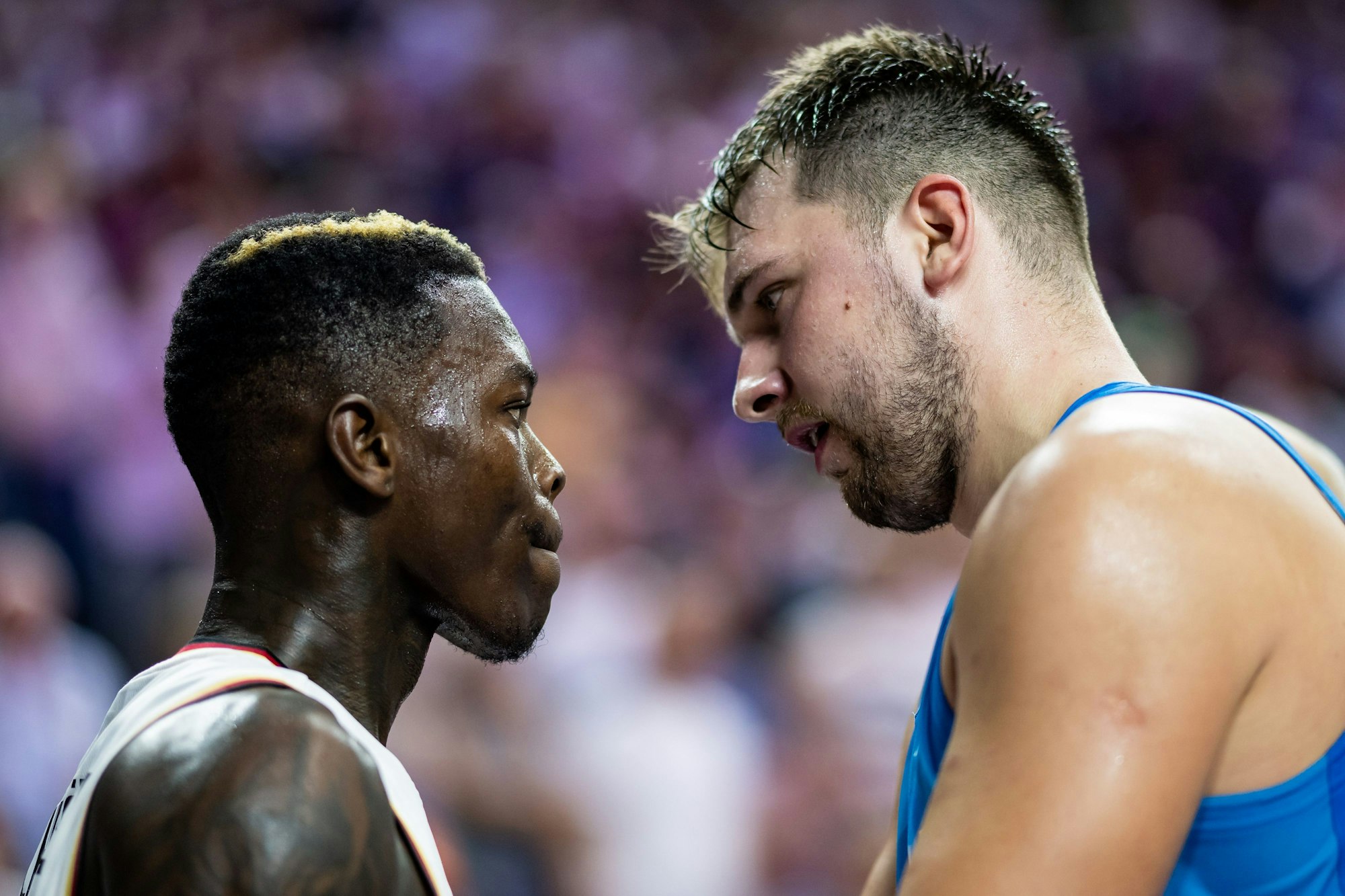 Luka Doncic und Dennis Schröder geraten aneinander.