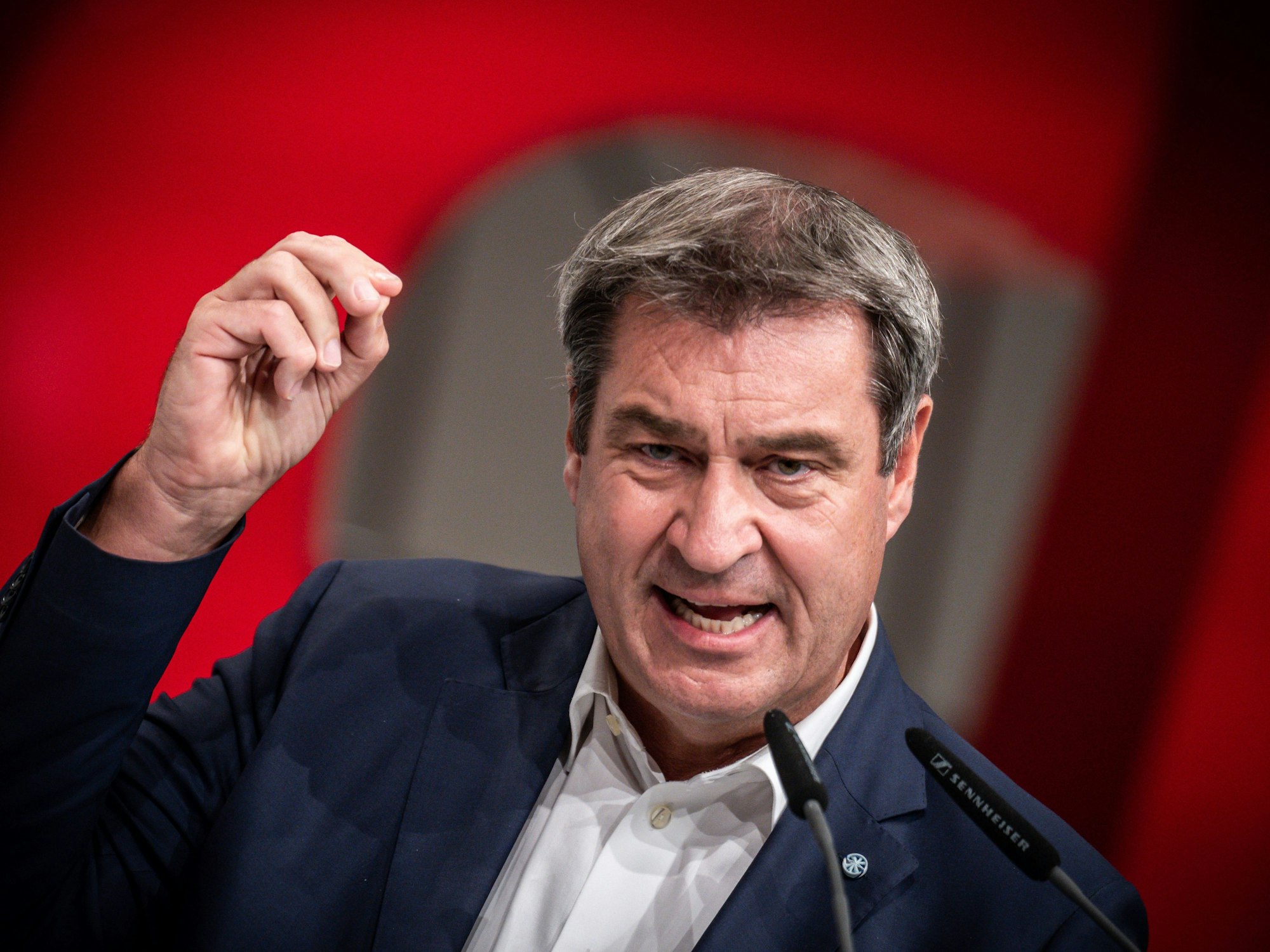 Markus Söder (CSU), Ministerpräsident von Bayern und CSU-Vorsitzender, spricht beim Bundesparteitag der CDU am 10. September 2022 in Hannover.