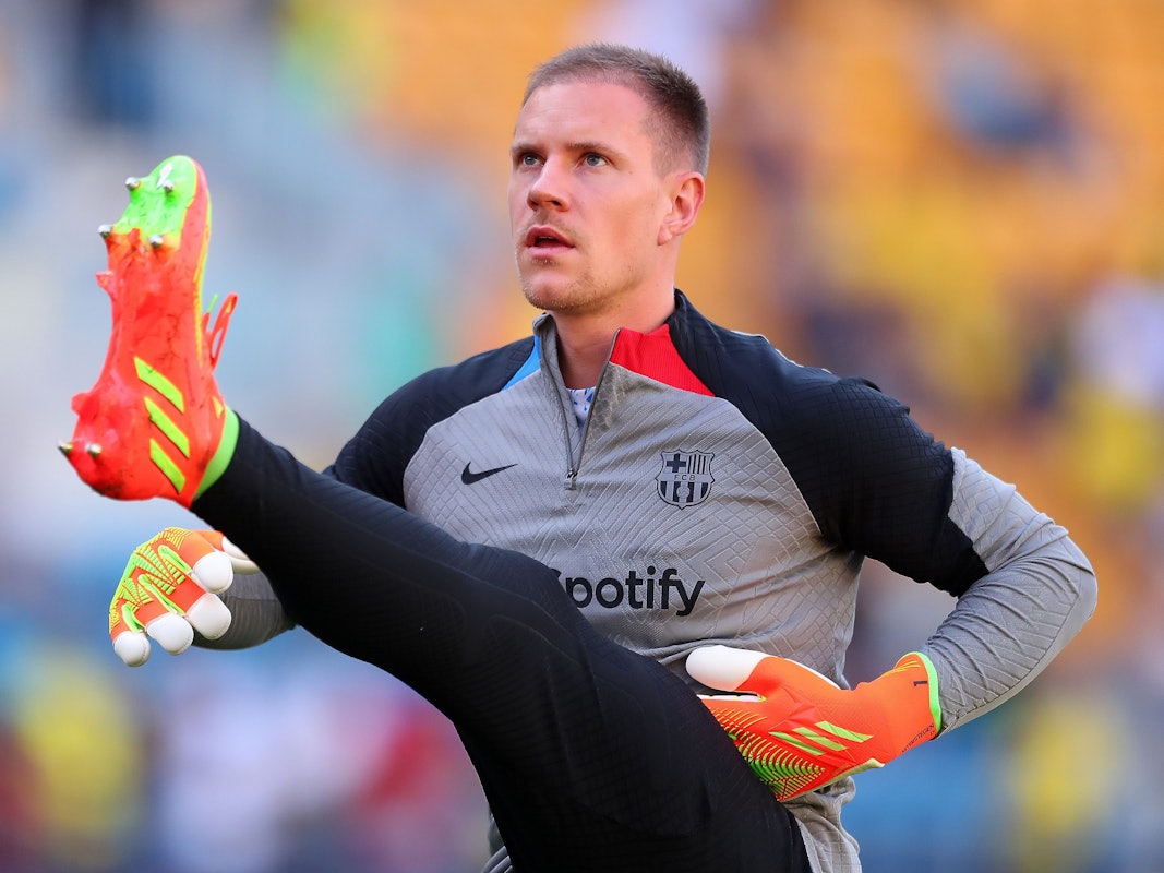 Marc-André ter Stegen vom FC Barcelona beim Aufwärmen.