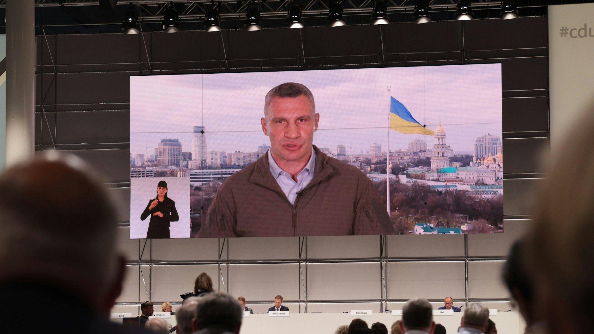 Kyjiws Bürgermeister Vitali Klitschko spricht am Samstag (9. September) auf dem CDU-Parteitag in Hannover.