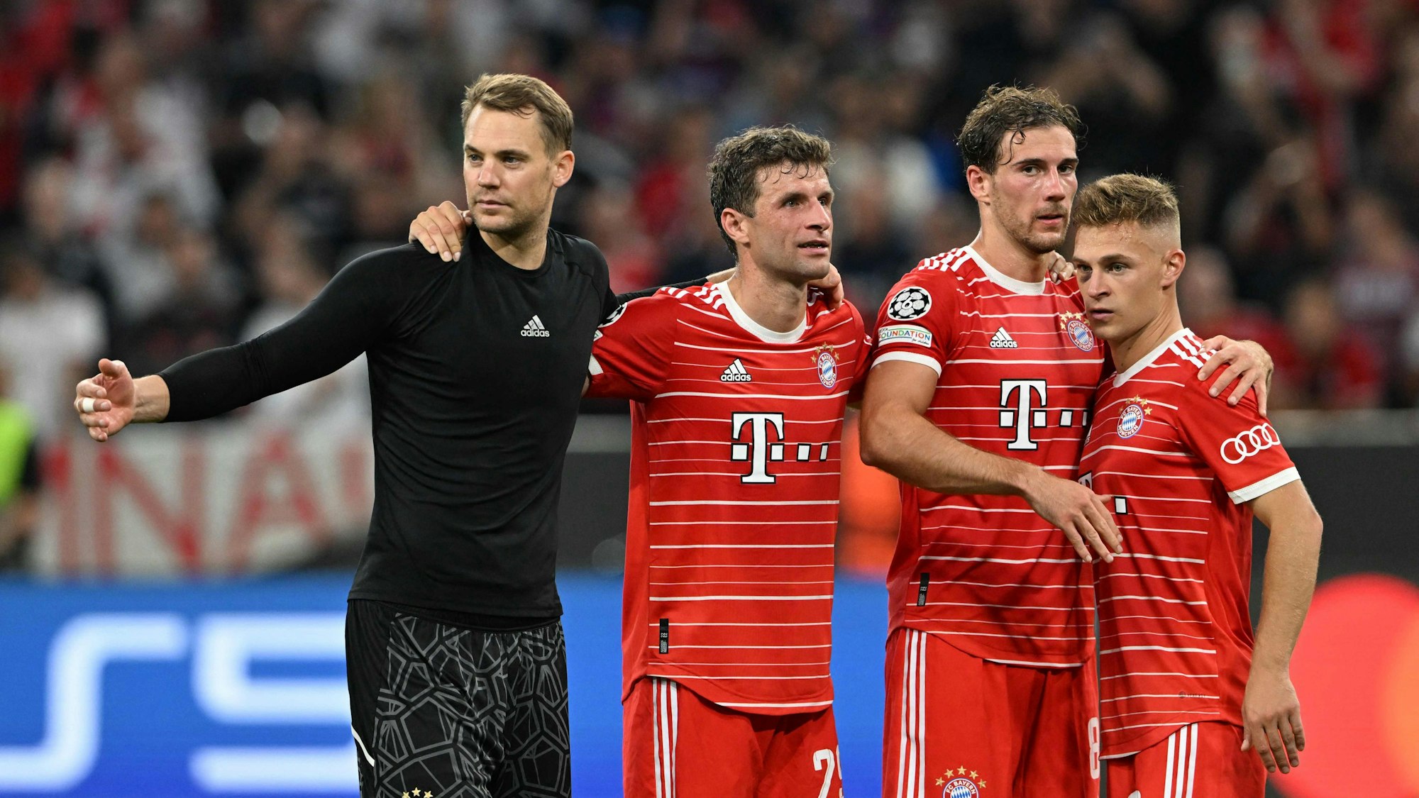 Jubel bei den Bayern-Stars nach dem Sieg über Barcelona.