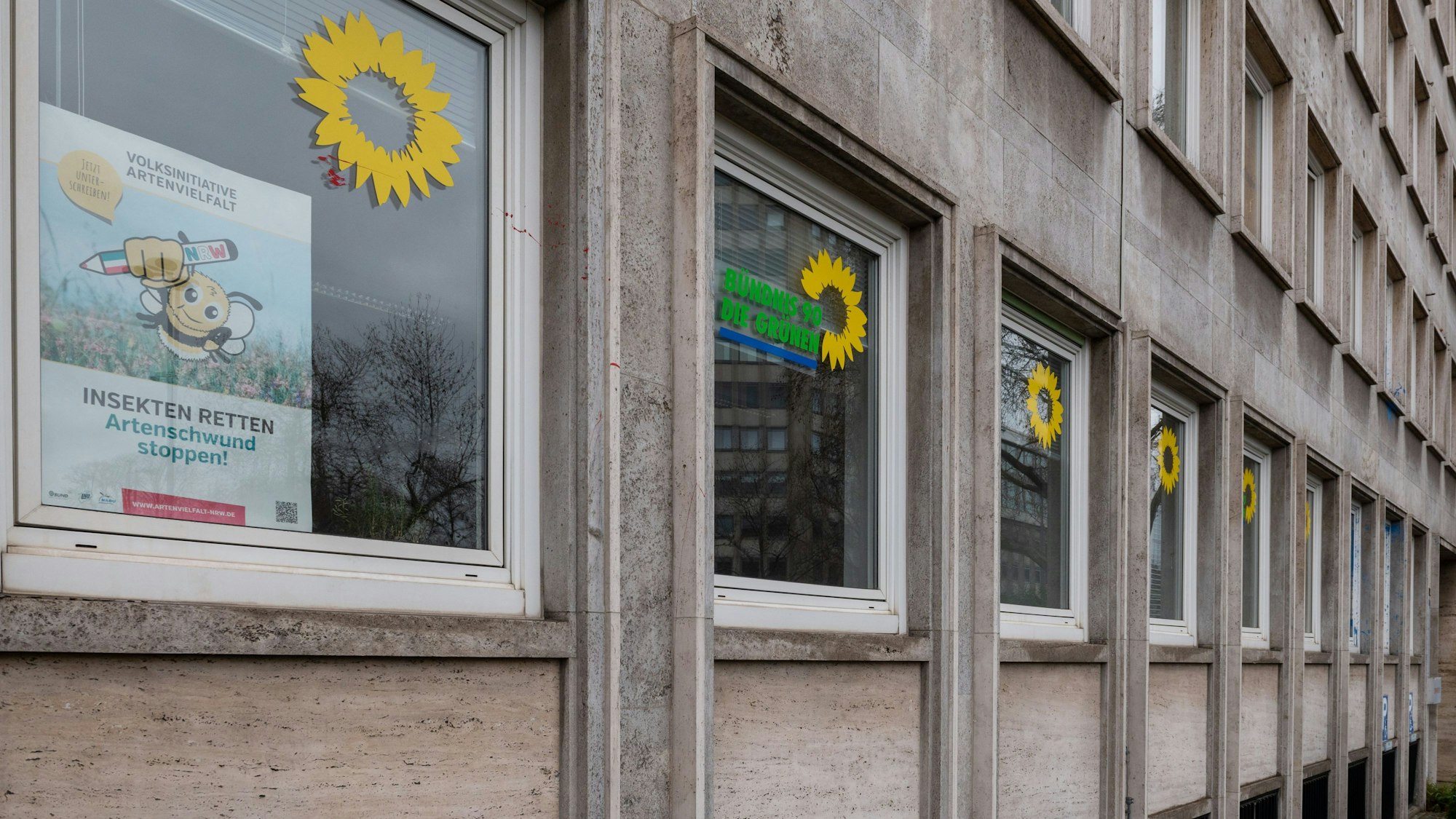 Die Geschäftsstelle der Kölner Grünen am Ebertplatz. Am Mittwoch wurde die Geschäftsstelle besetzt.