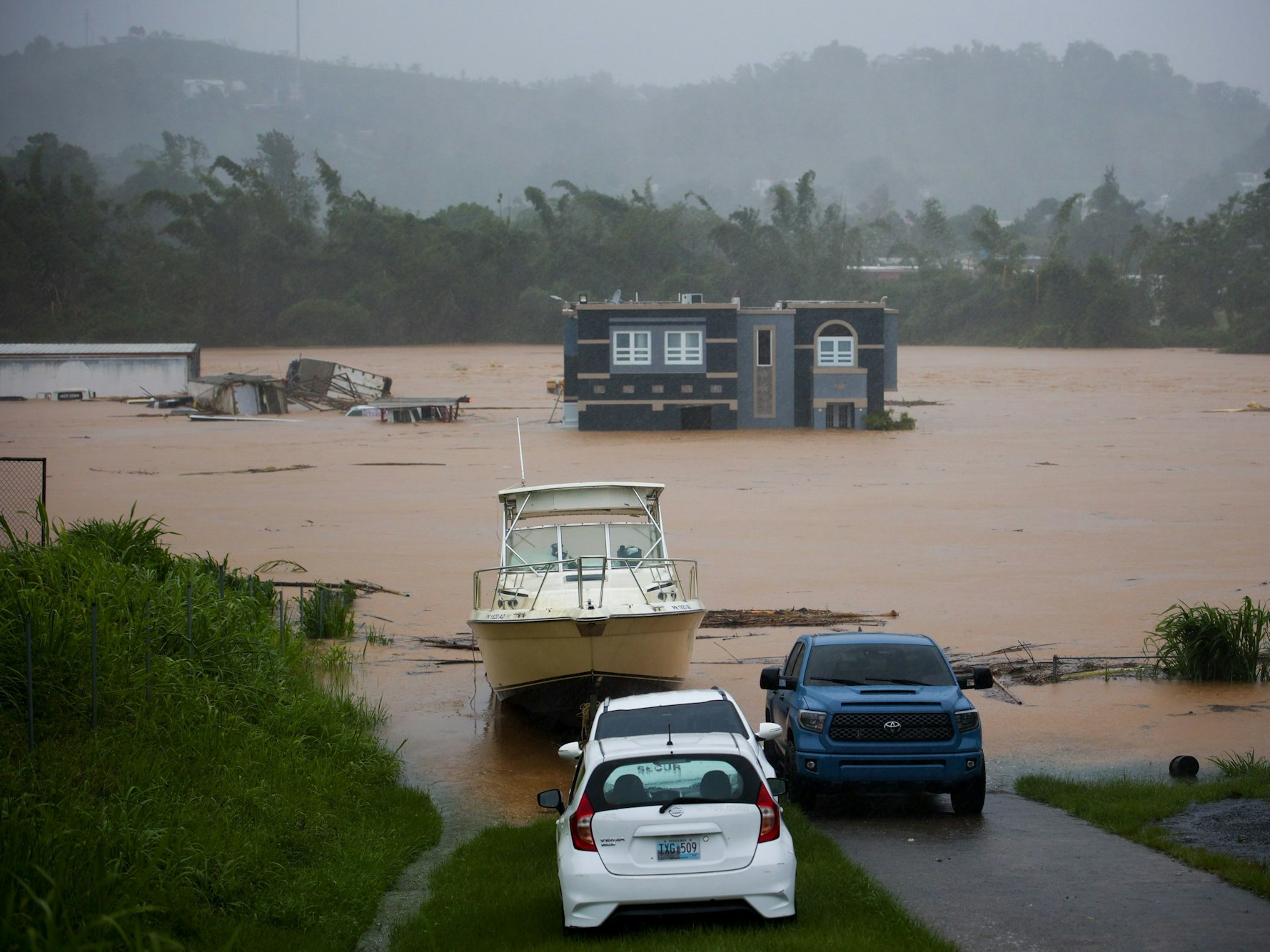 Ein Haus auf Puerto Rico steht unter Wasser, nachdem Hurrikan Fiona am 18. September 2022 auf die Karibikinsel getroffen ist.