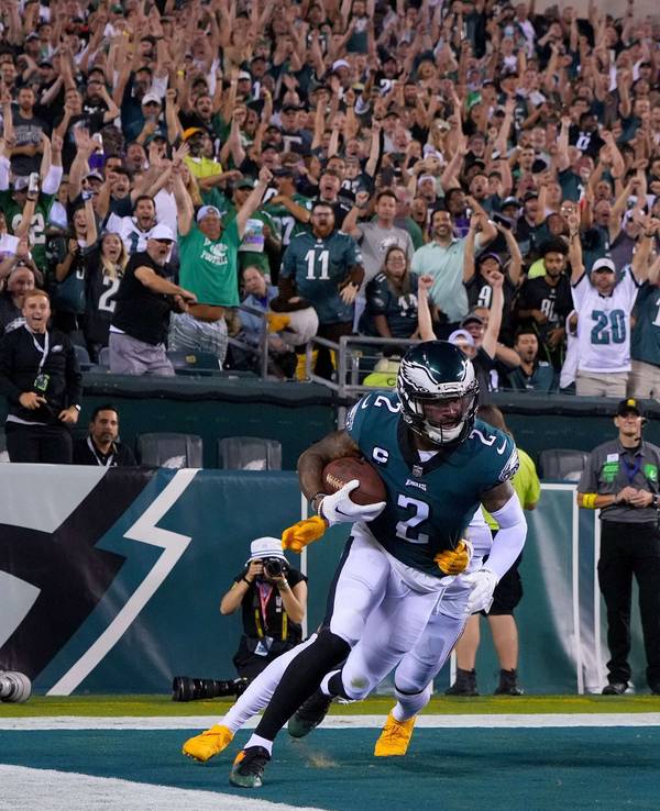 Philadelphia feiert einen Touchdown im Spiel gegen die Minnesota Vikings.