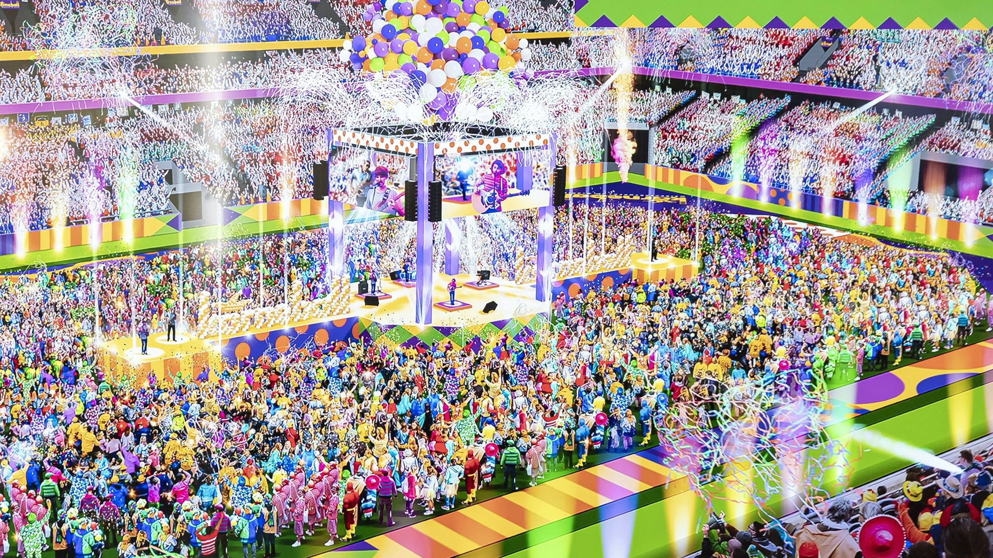 Animation von Karneball im Rheinenergie-Stadion in Köln