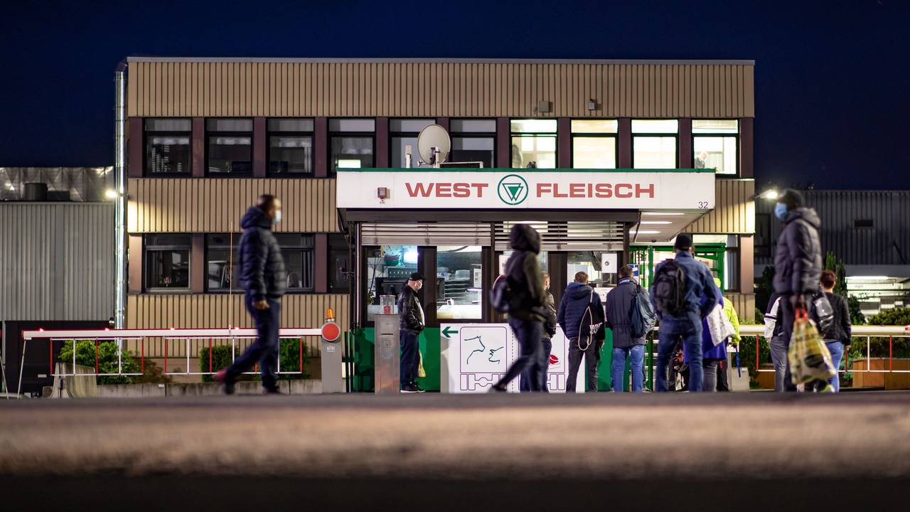Mitarbeiter betreten das Werksgelände des fleischverarbeitenden Betriebs Westfleisch. Zulieferer des Unternehmens sollen Tierschutzvorgaben nicht beachtet haben. Das Deutsche Tierschutzbüro hat entsprechendes Bild- und Videomaterial veröffentlicht.