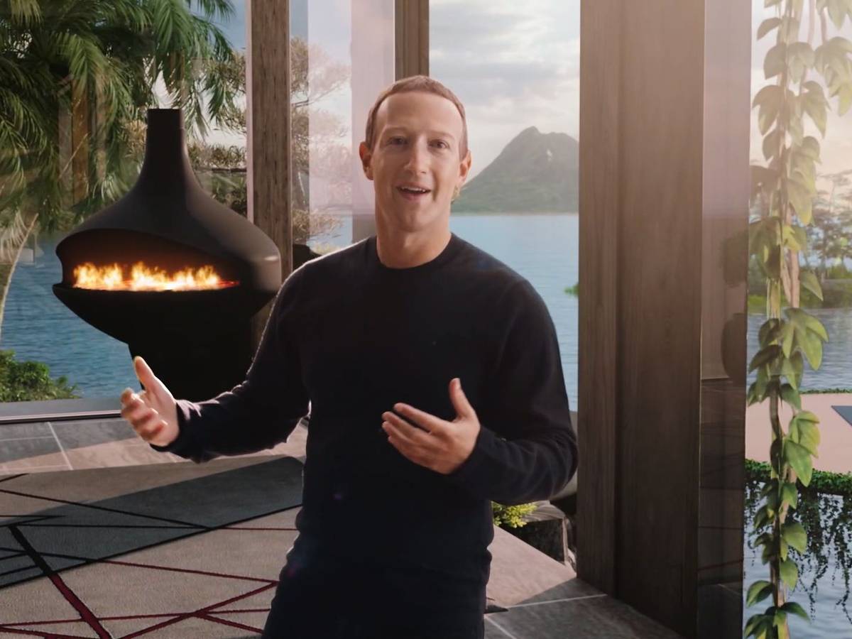 Mark Zuckerberg (hier zu sehen am 29. Oktober 2021 bei einer Konferenz vor einem virtuellen Hintergrund) wird erneut Vater.