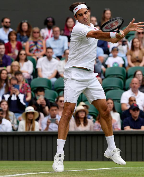 Roger Federer während eines Tennis-Matches am 3. Juli 2022.