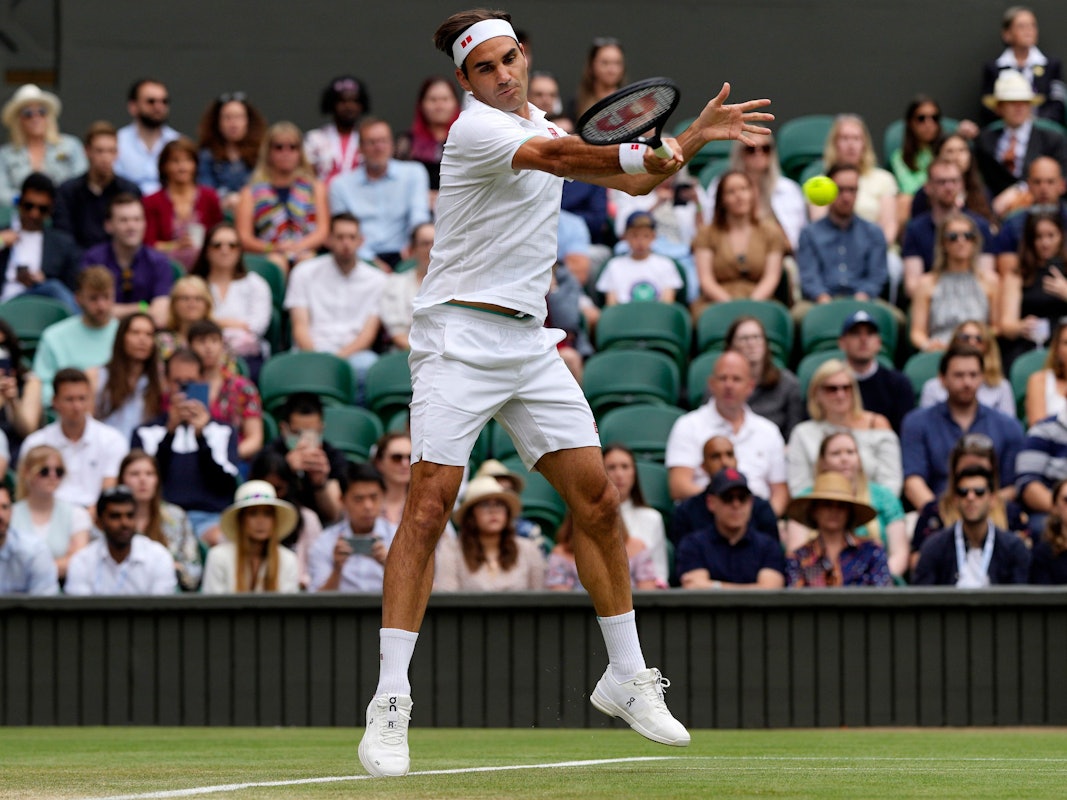 Roger Federer während eines Tennis-Matches am 3. Juli 2022.