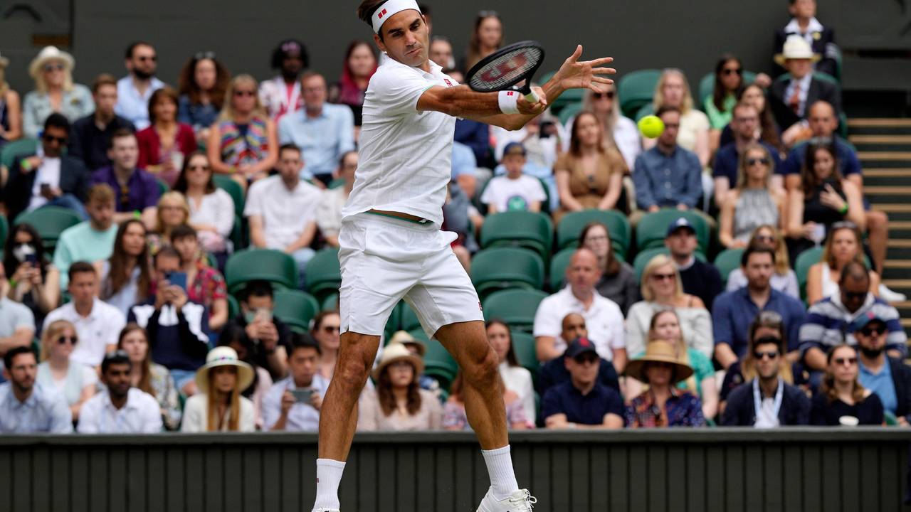 Roger Federer während eines Tennis-Matches am 3. Juli 2022.