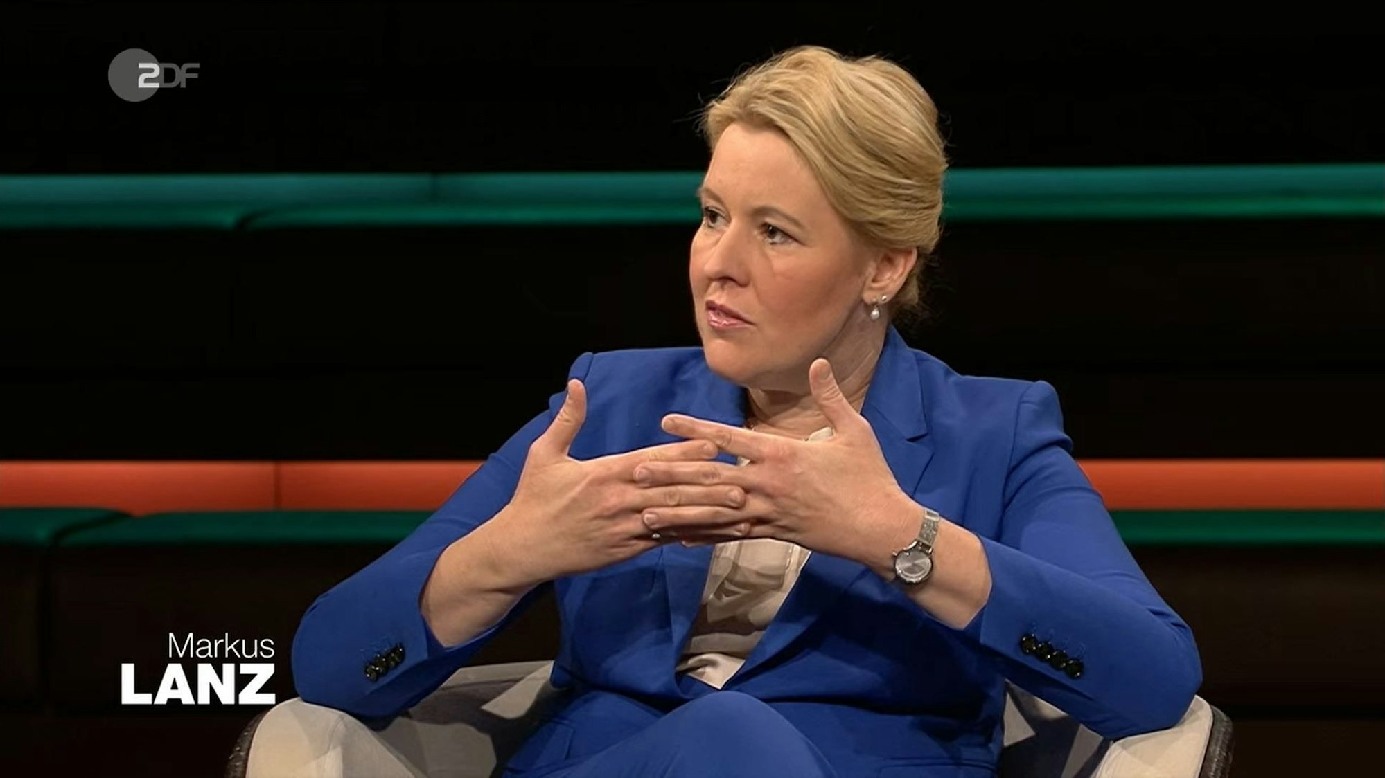 Berlins Regierende Bürgermeisterin Franziska Giffey (SPD) am Donnerstag (22. September) zu Gast bei „Markus Lanz“.